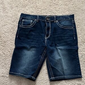 Classic Dark Blue Jean Shorts for Men